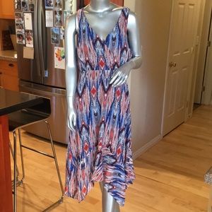 PRELUDE | Asymmetrical Hem Surplice Dress